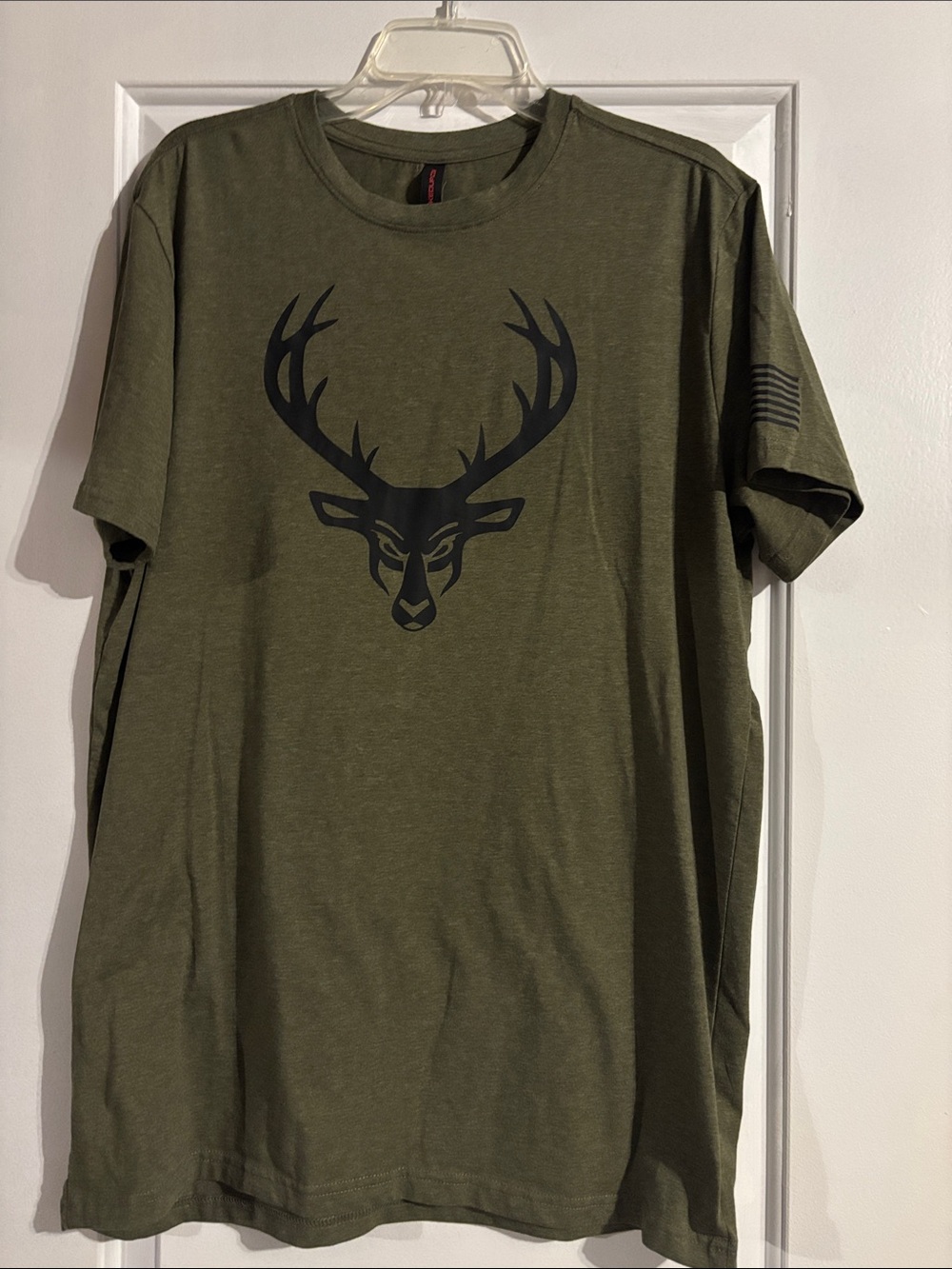 Olive Green Bucked up Deer Graphic Tee -